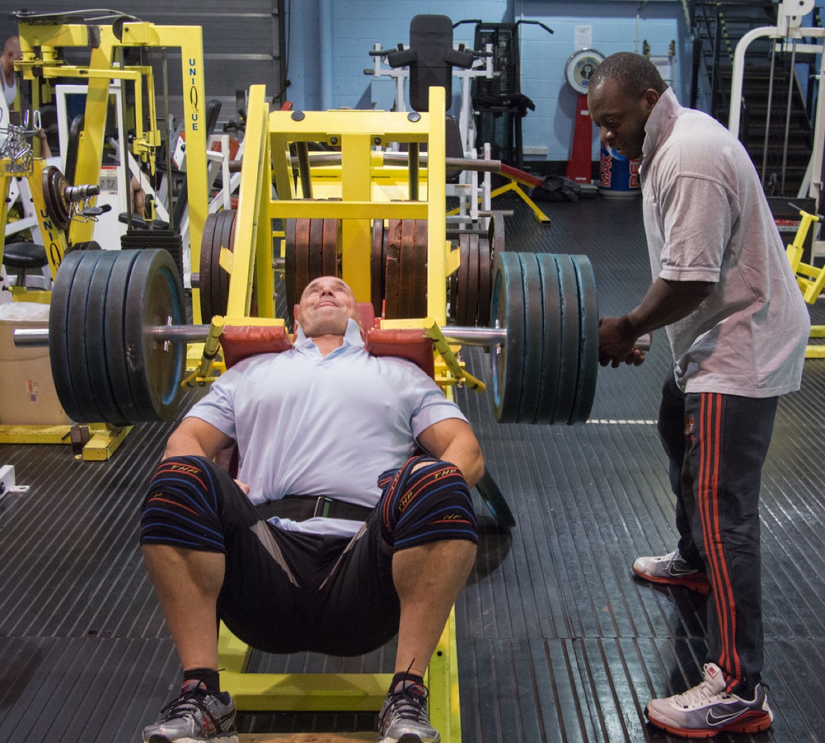 Two training partners working out together