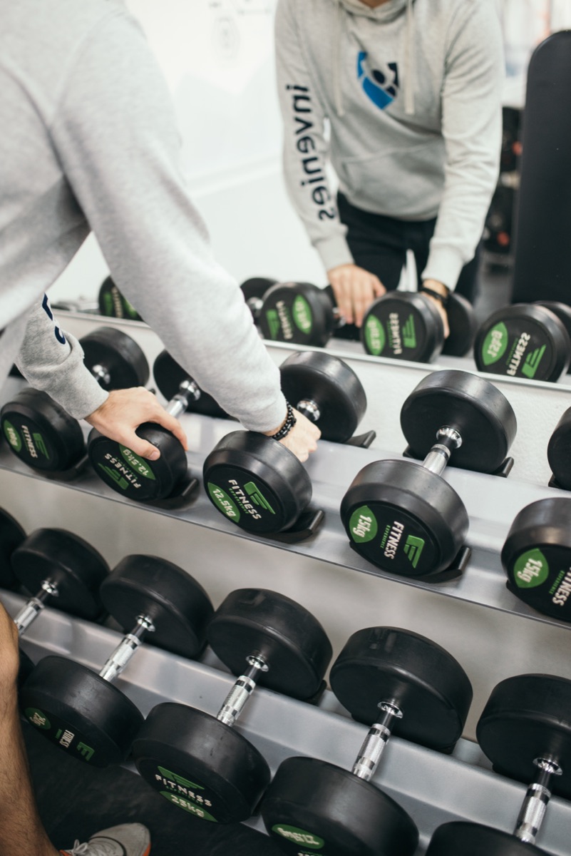 Person training in a gym
