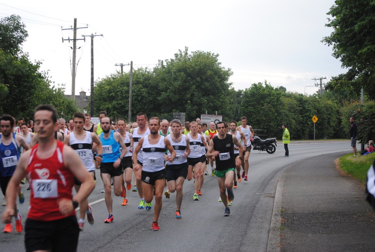 Runners at the start of a 5K race